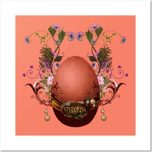 Wonderful steampunk  easter egg with flowers Posters and Art